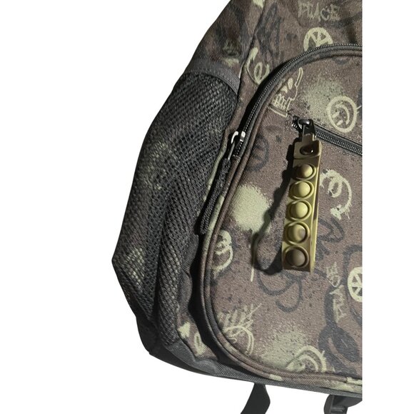 Art Class Kids Printed Backpack W/Front Pocket & Water Bottle Mesh Holders Black - Picture 3 of 9